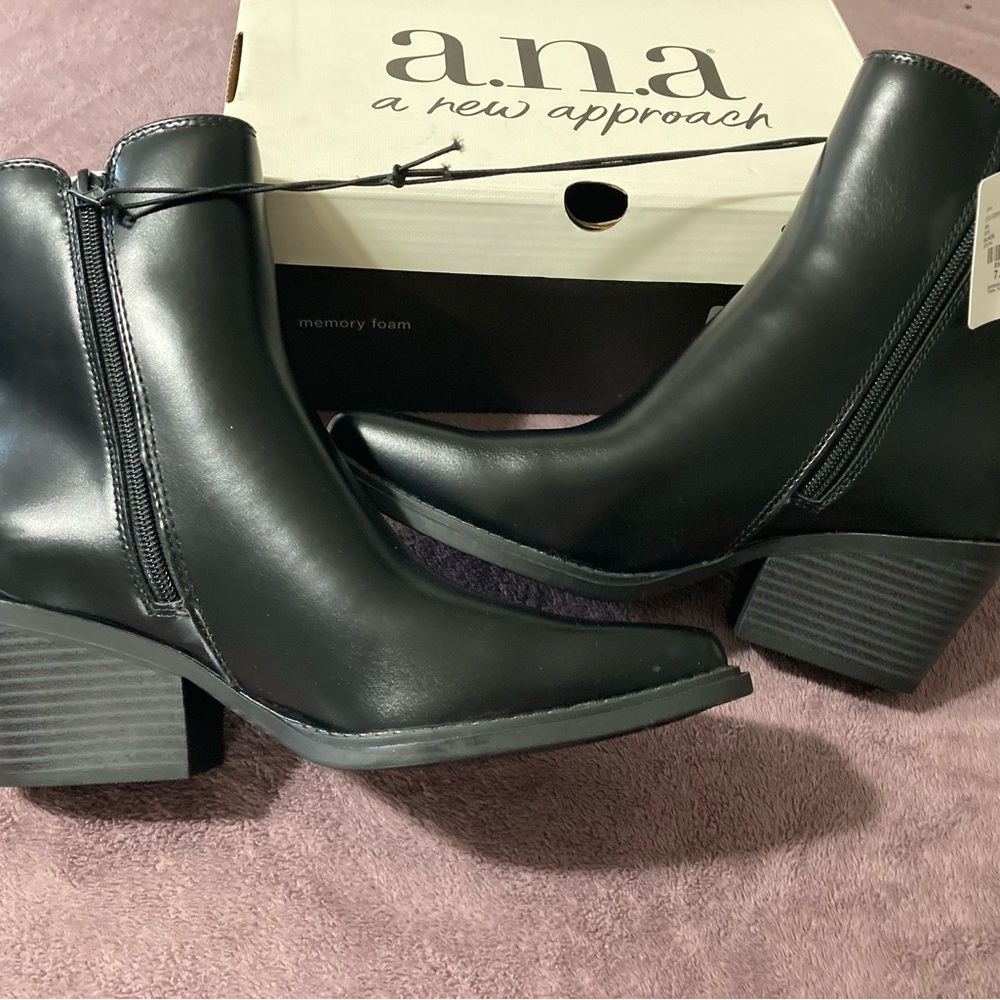 a.n.a Sleek Black Ankle Booties